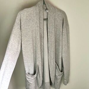 Athleta Light Gray Draped Cardigan With Pockets XXL